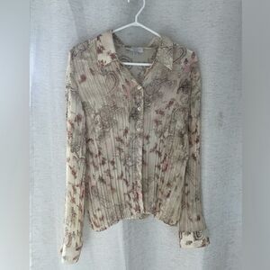 Concepts Accordion Paisley Long Sleeve Blouse